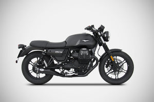 Moto Guzzi V7 III 2017-2019 Zard Exhaust Full System 2in1 Conical Black Silencer