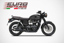 Load image into Gallery viewer, Triumph Bonneville T120 2016-2019 Zard Exhaust Dual Inox Silencers Black Bottle