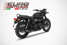 Load image into Gallery viewer, Triumph Bonneville T120 2016-2019 Zard Exhaust Dual Inox Silencers Black Bottle