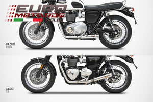 Triumph Bonneville T120 16-19 Zard Exhaust Full System Silencers +Conversion Kit