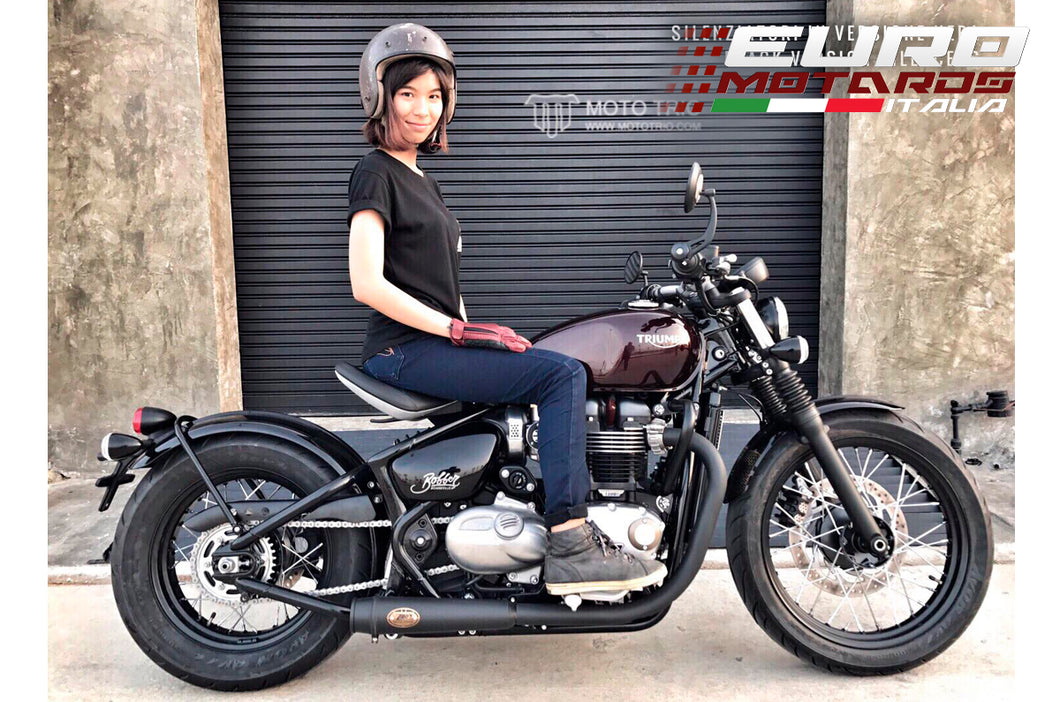 Triumph Bobber 2017-19 Zard Exhaust SlipOn Dual Silencers Black Ceramic Coating