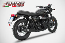 Load image into Gallery viewer, Triumph Bonneville T100 2017-19 Zard Exhaust Dual SlipOn Silencers Black Bottle