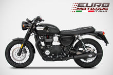 Load image into Gallery viewer, Triumph Bonneville T100 2017-19 Zard Exhaust Dual SlipOn Silencers Black Bottle